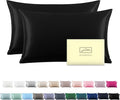 Silk Pillow Cases 2 Pack, Soft Breathable and Sliky Queen Size Pillow Cases Set by Suatien