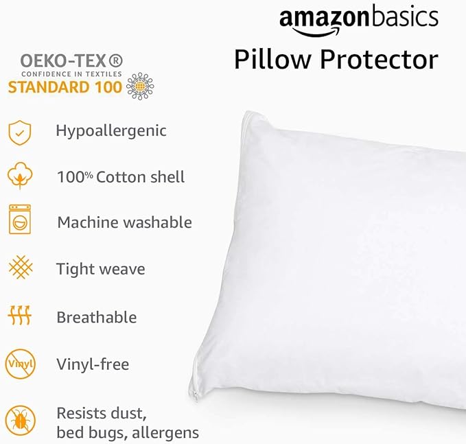 Amazon Basics Hypoallergenic Protector Cover Pillowcases - Image 6