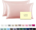 Silk Pillow Cases 2 Pack, Soft Breathable and Sliky Standard Size Pillow Cases by Suatien