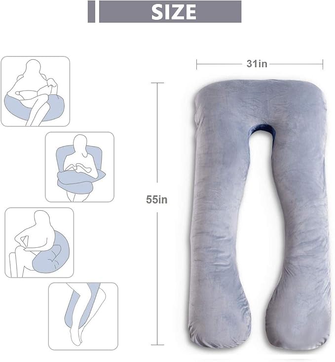 AS AWESLING Pregnancy Pillow, U Shaped Full Body Pillow, Support and Maternity - Image 2