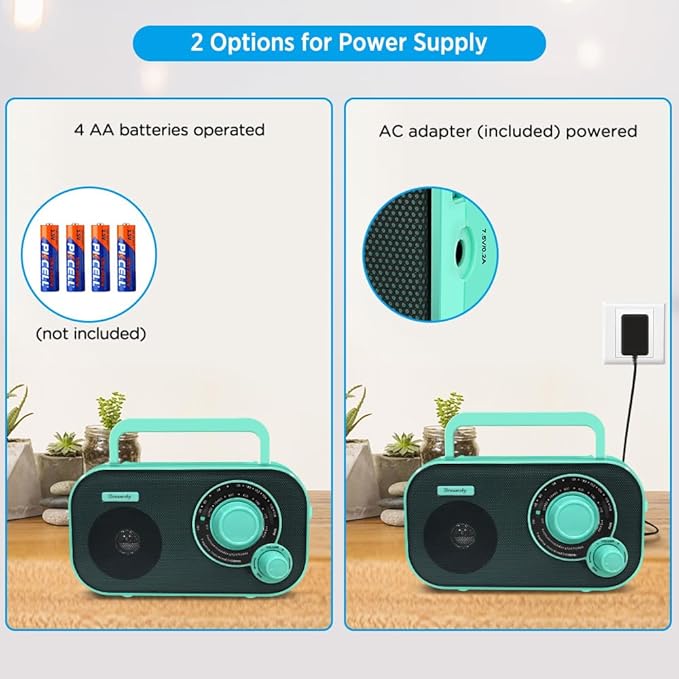 DreamSky AM FM Portable Radio Plug in Wall or Battery Operated - Image 2