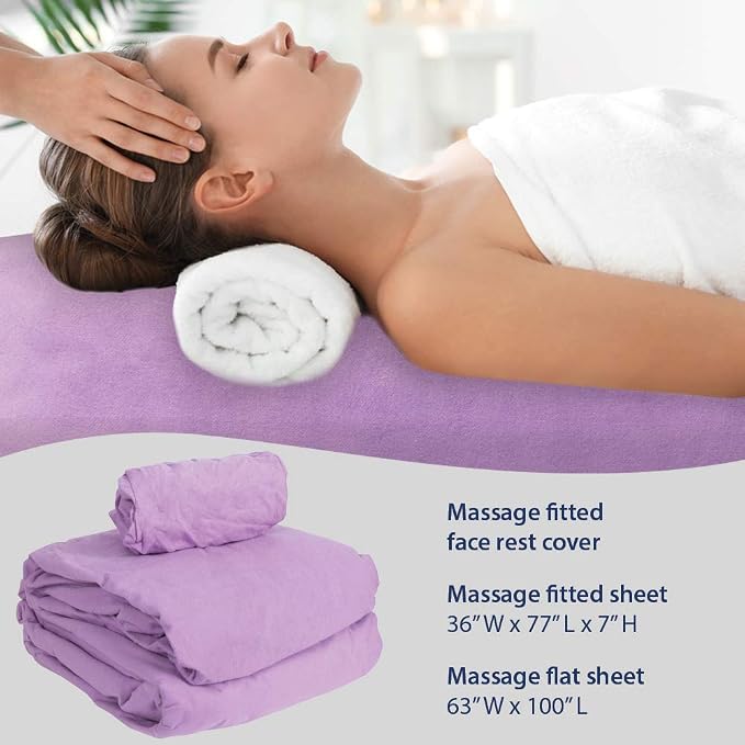 ForPro Premium Flannel 3-Piece Massage Sheet Set, - Image 5