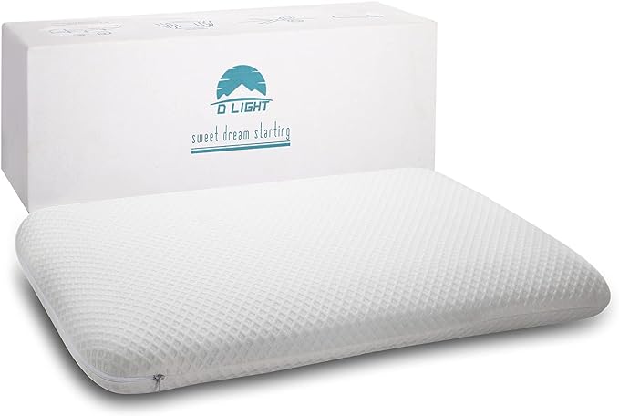 DLIGHT BD Ultra Slim 2.7" Stomach Sleeping Gel Infused Memory Foam Pillow- by DLIGHT+BD