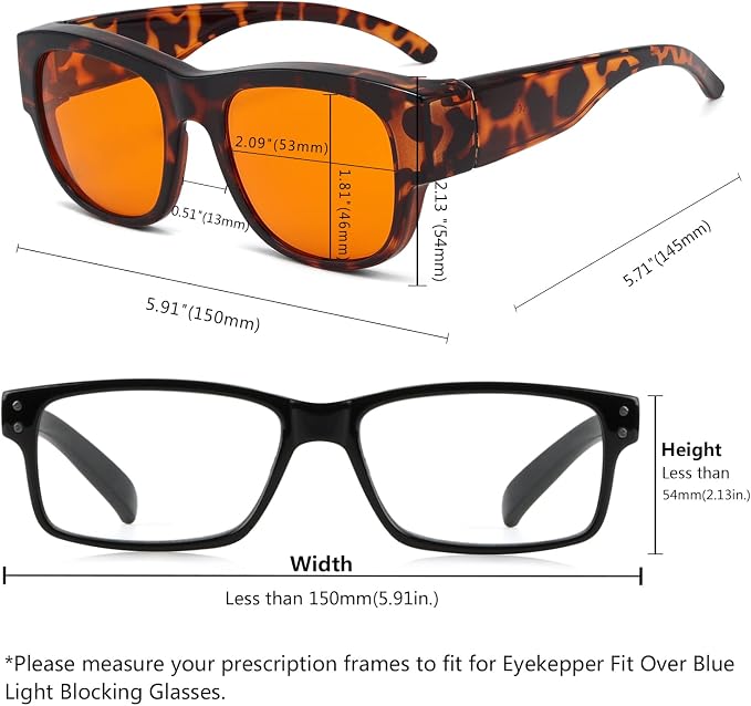 Eyekepper Mens Fit Over Blue Light Blocking Glasses Computer Gaming Eyeglasses - Image 4
