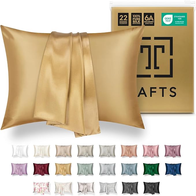 Tafts Silk Pillow Cases - 22mm 100% Pure Mulberry 6A Silk Pillowcase by Tafts