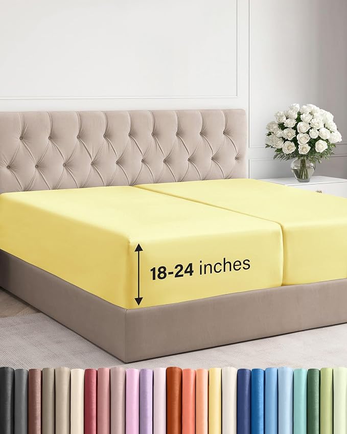 Extra Deep Split King Fitted Sheet by CGKUnlimited