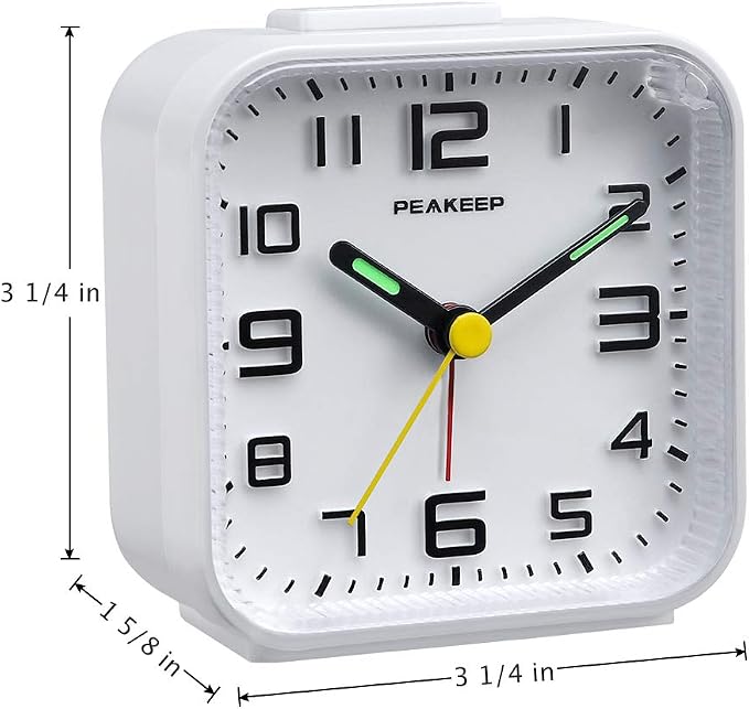 Peakeep 3D Numbers No Tick-Tock Analog Alarm Clock - Image 7
