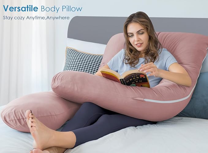 QUEEN ROSE Pregnancy Pillows for Sleeping, Cooling U Shaped Body Pillow - Image 7