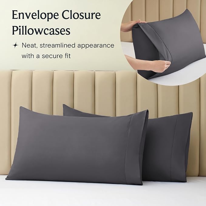 LuxClub 4 PC California King Size Sheet Set Sheets Deep Pockets 18" Wrinkle - Image 8