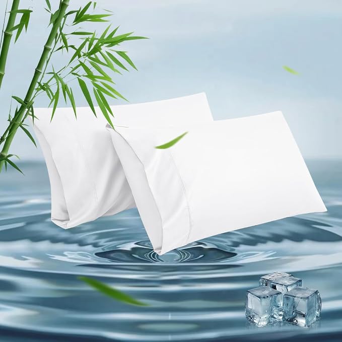 Queen Pillowcases, Cooling Viscose from Bamboo Pillow Covers by ParkdenyMattressProtector