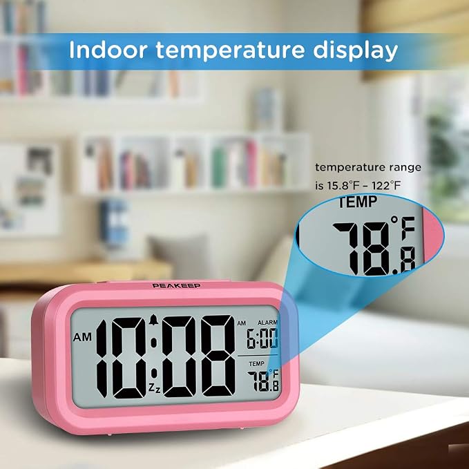 Peakeep Night Light Alarm Clock Battery Operated - Image 4