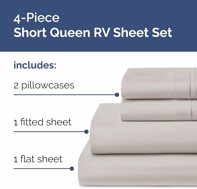 Short Queen Size 4 Piece Sheet Set - Image 2