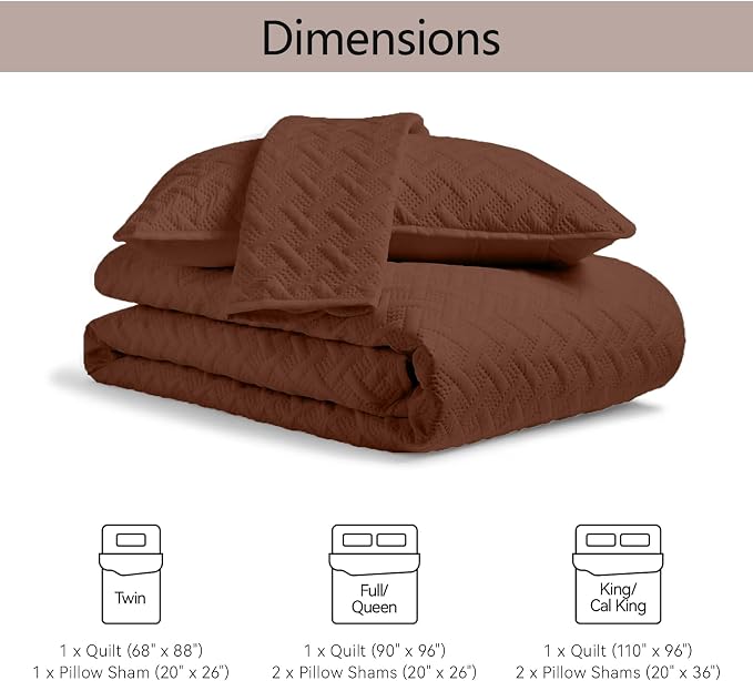 FLYMME King/Cal King Size Quilt Bedding Set, Modern Geometric Weave Stripe - Image 7