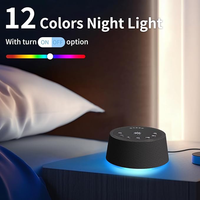 SoundLegend White Noise Sleep Sound Machines 30 Sounds 12 Colors Light 32-Level - Image 3