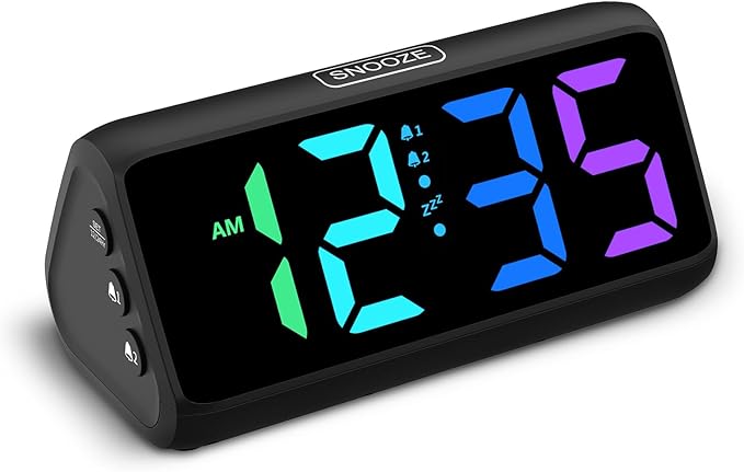 Netzu Loud Alarm Clock for Heavy Sleepers, RGB Alarm Clocks for Bedrooms by Netzu