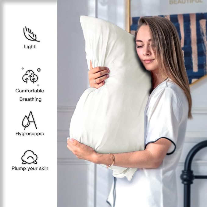 Silk Pillow Cases 2 Pack Soft Breathable and Sliky King Size Pillow Cases Set - Image 3