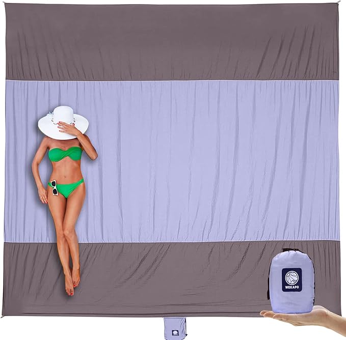 WEKAPO Beach Blanket Sandproof Waterproof, Extra Large Beach Mat, Oversized & by Wekapo