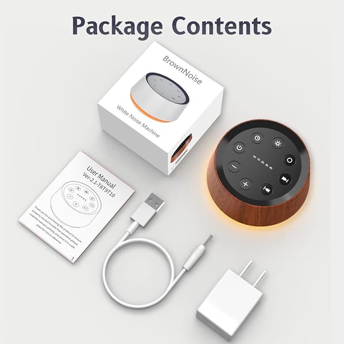 Brown Noise Sound Machine with 30 Soothing Sounds 12 Colors Night Light White - Image 7