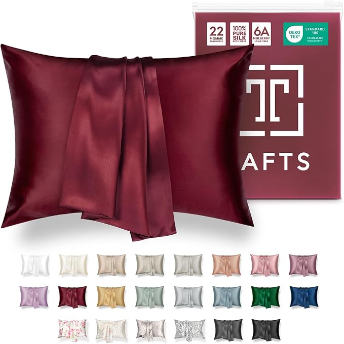 Tafts Pillow Cases - 22mm 100% Pure Mulberry 6A Silk Pillowcase by Tafts