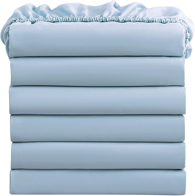FreshCulture Queen Fitted Sheets, Bulk Pack of 6, Deep Pocket, Soft Microfiber by FreshCulture