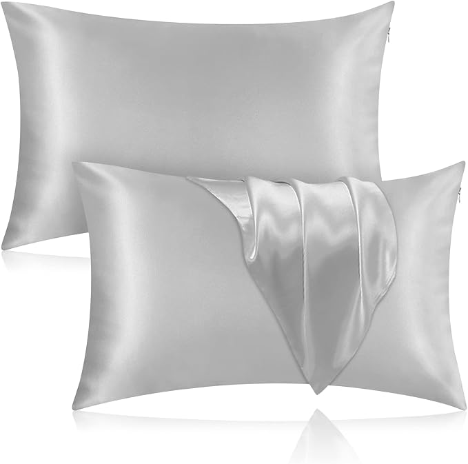 Silk Pillowcase for Hair and Skin, 2 Pack 100% Mulberry Silk Pillowcase 25 Momme by Veaken