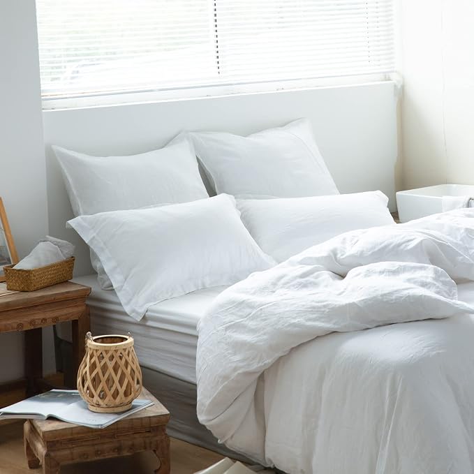 Simple&Opulence 100% Washed Linen Euro Shams 26'' x 26'' Pack of 2, Basic Style - Image 6