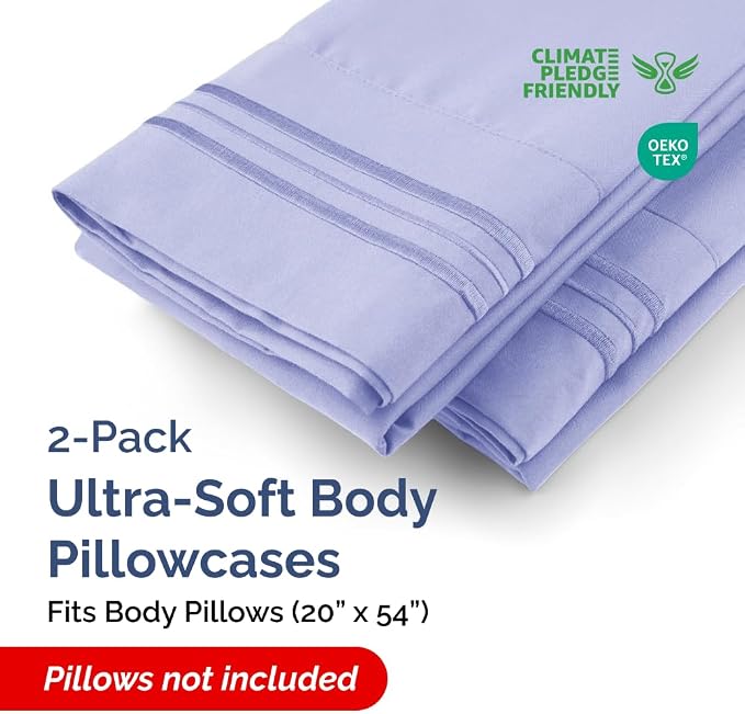 Body Pillowcases Set of 2-20x54 Long Body Pillow Case - Image 2