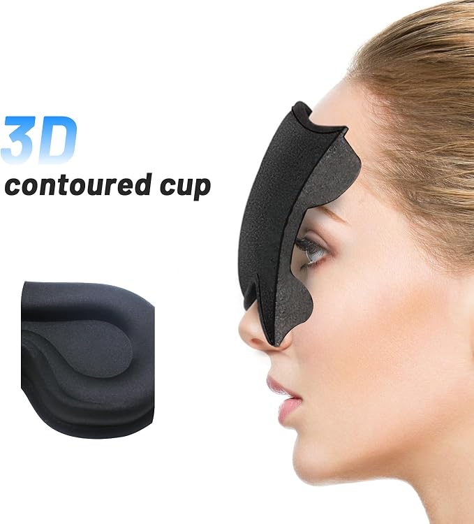 Sleep Eye Mask for Men Women, Sleeping Mask for Side Sleeper, Travel Blackout - Image 2