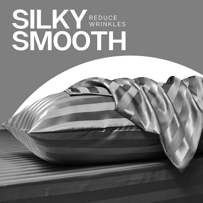 MR&HM Satin Pillowcase for Hair and Skin, Silk Satin Pillowcase 2 Pack - Image 4