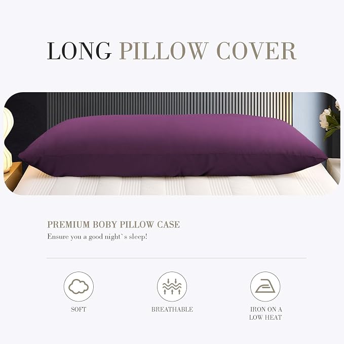 WishSmile Body Cooling Pillowcase Long Pillow Case Breathable Cool Silky Soft - Image 7