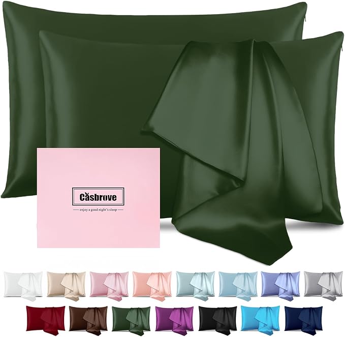 Silk Pillow Cases 2 Pack Mulberry Silk Pillow Cases Soft Breathable Both Sided by Casbrove