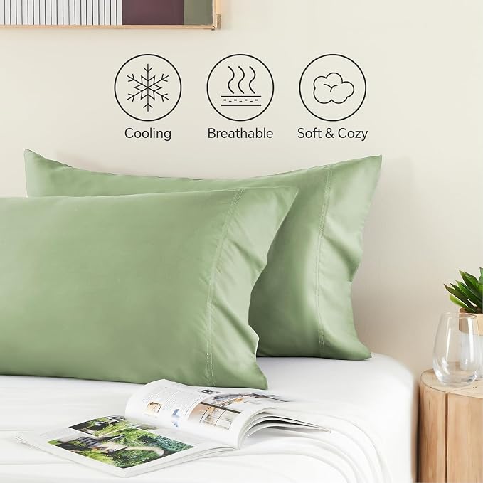 BEDELITE King Size Pillow Cases Set of 2, Rayon Derived from Bamboo, Cooling - Image 4