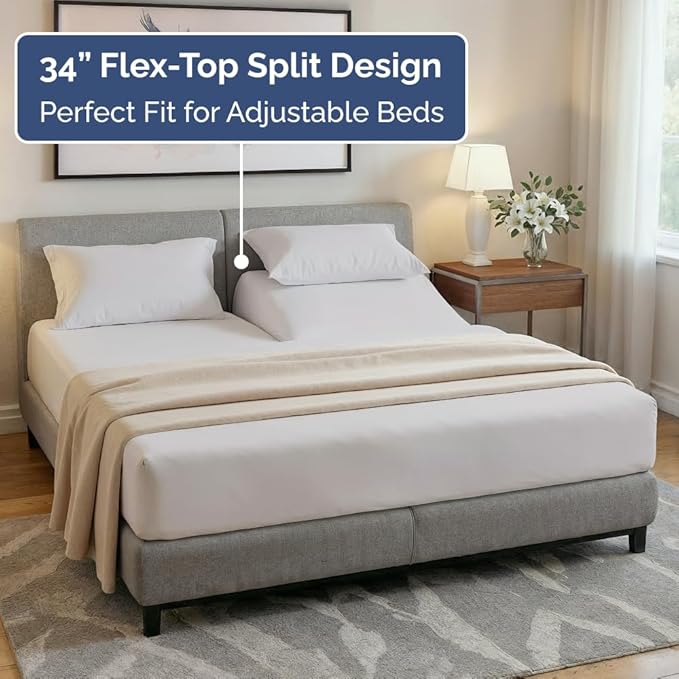 Flex Top Split Head King 4 Piece Sheet Set - Image 3