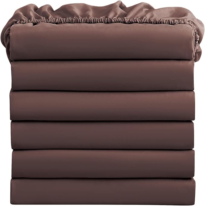 FreshCulture Full Fitted Sheets, Bulk Pack of 6, Deep Pocket, Soft Microfiber by FreshCulture