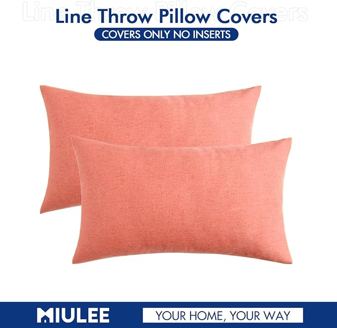 MIULEE Pack of 2 Decorative Outdoor Solid Waterproof Throw Pillow Covers Spring - Image 6