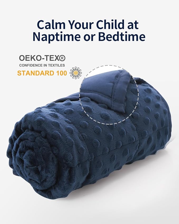 Mr. Sandman Weighted Blanket 7LBS 41 x 60 Inches, Minky Dots Heavy Blanket - Image 2