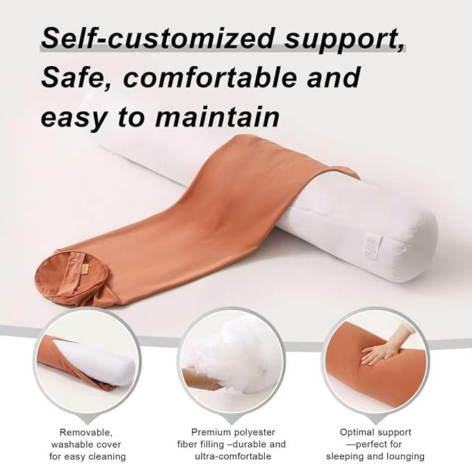 Body Pillow for Adults, Long Round Pillow, Big Cylindrical Pillow, Large Full - Image 4