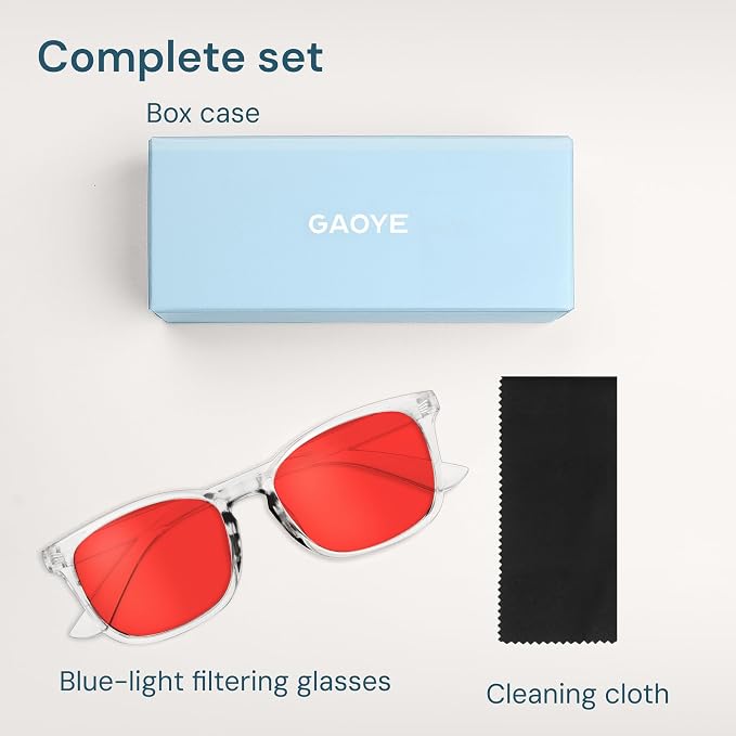 Gaoye Transparent with Red Lenses Blue Light Glasses - Image 7
