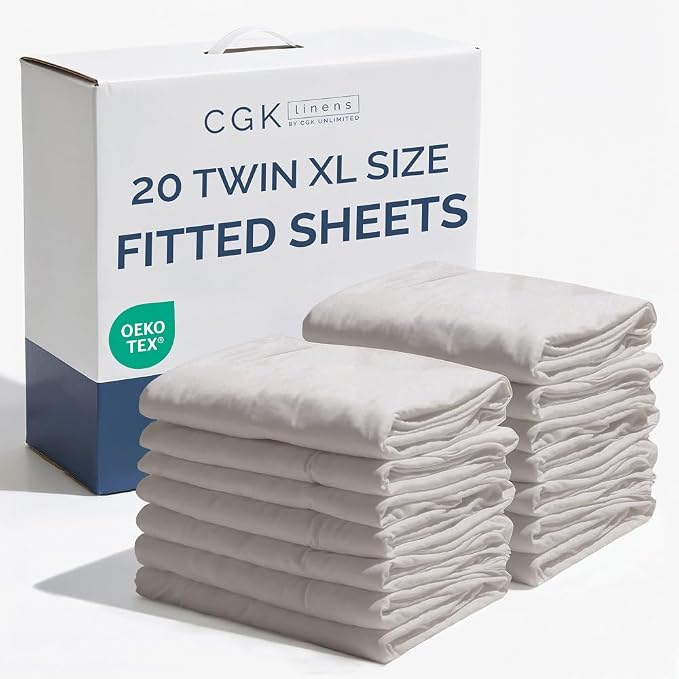 Bulk Case Pack of 20 Fitted Sheets by CGKUnlimited