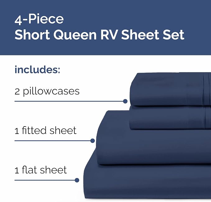 Short Queen Size 4 Piece Sheet Set - Image 2