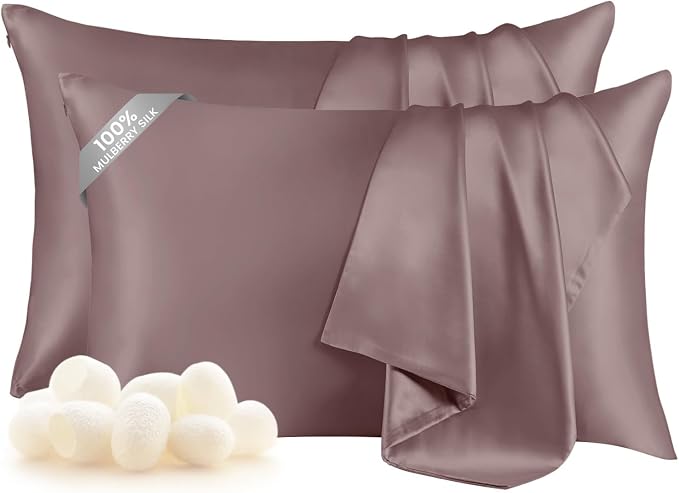 THXSILK Set of 2 Mulberry Silk Pillowcases by THXSILK