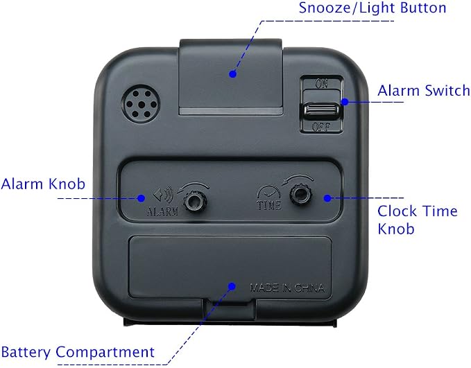 Peakeep Small Battery Operated Analog Travel Alarm Clock Silent No Ticking - Image 4