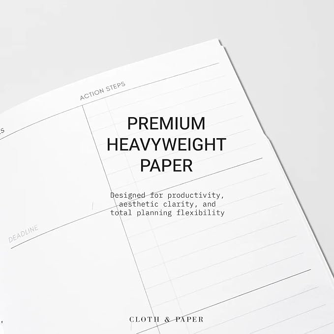 Cloth & Paper Travel Notebook | Goal Tracker – Ibiza | A5 Slim Goal Planner - Image 4