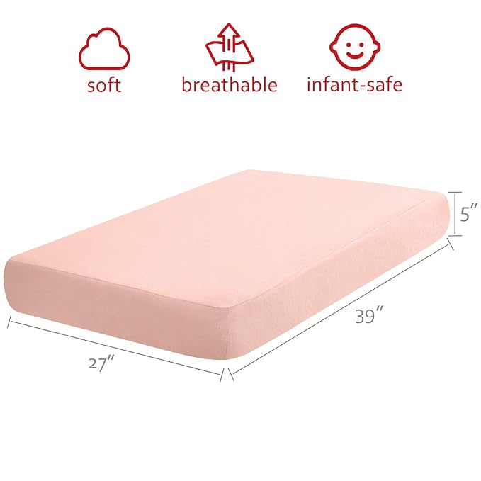 Pack and Play Sheets 2 Pack, 100% Cotton Flannel, Fitted Portable Mini Crib - Image 3