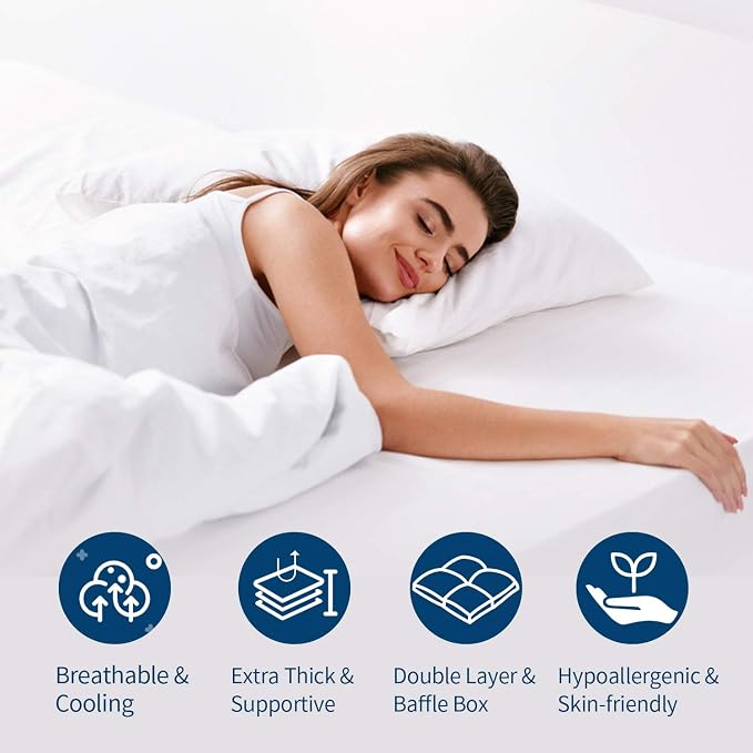 ELEMUSE Queen Size Extra Thick Fusion Goose Down Feather Filled Mattress Topper - Image 7