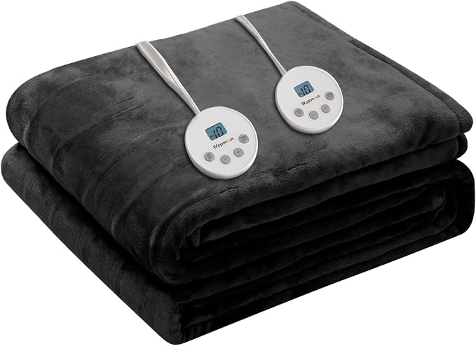 Wapaneus Heated Blanket Electric Queen Size 84"x90"-Dual Control by Wapaneus