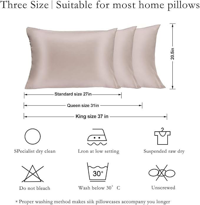 JOGJUE Silk Pillowcase for Hair and Skin 2 Pack 100% Mulberry Silk Bed - Image 5