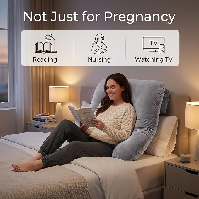 U-Shaped Full Body Pillow for Adults, Maternity Pregnancy Pillow - Image 9