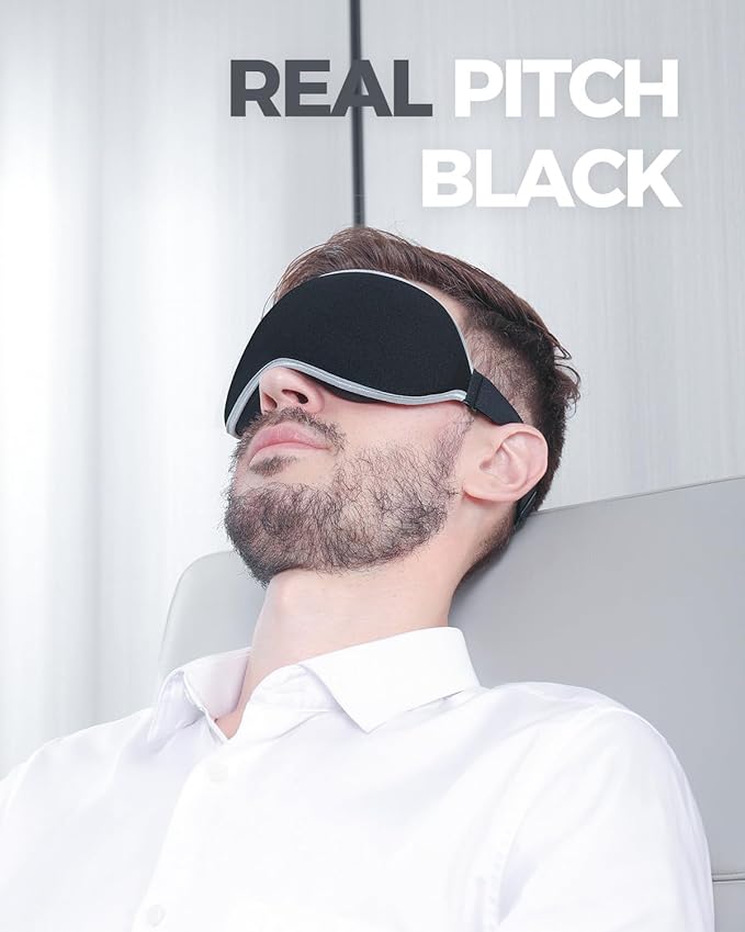 MZOO Luxury Sleep Mask for Back, Side Sleeper, Complete Light Blocking Sleeping - Image 3