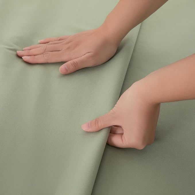 Twin Flat Sheet Only，66x96Inch Sage Green - Image 5